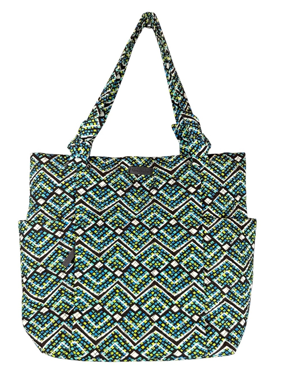 VERA BRADLEY Hadley Large East West Floral Print Green Tote Bag